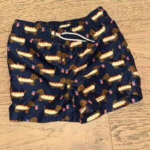 Janie and Jack Swim Trunks - Weiner Dog - hot dog - American flag